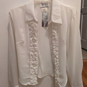 Fitted Ruffle button down shirt